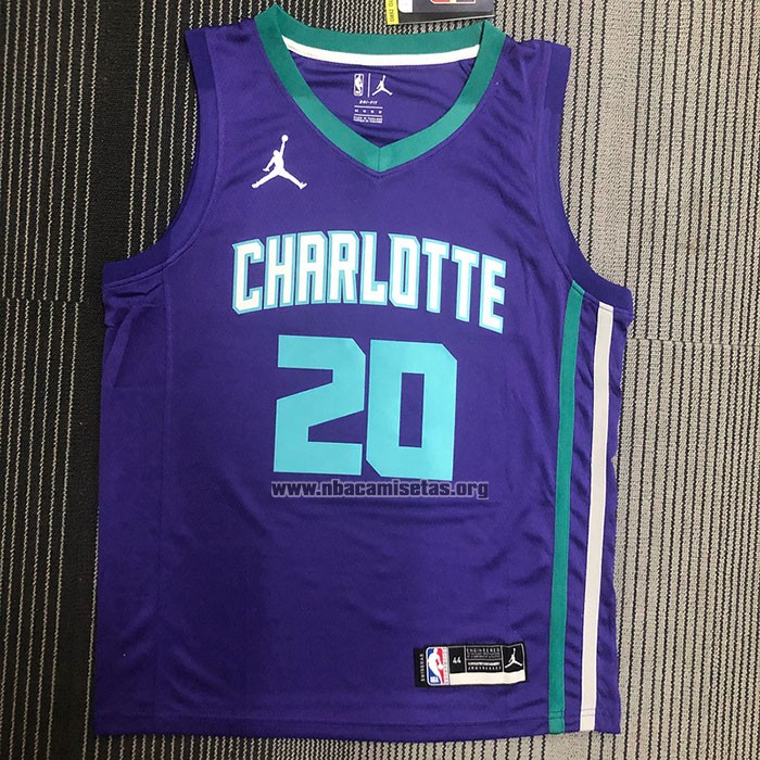 Camiseta Charlotte Hornets Gordon Hayward NO 20 Statement 2020-21 Violeta